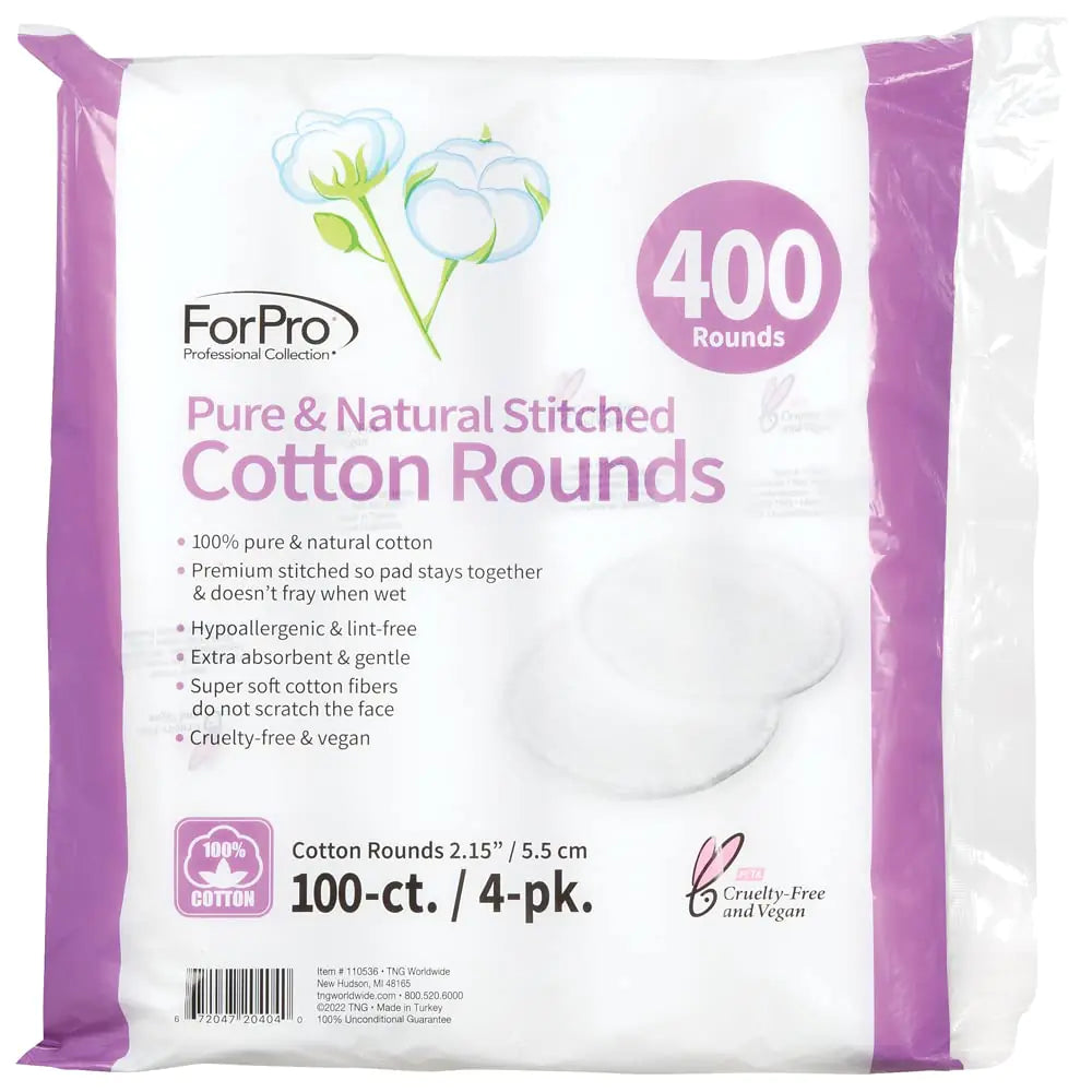 ForPro Pure Cotton Beauty Combo: 400 Rounds & 500 Swabs