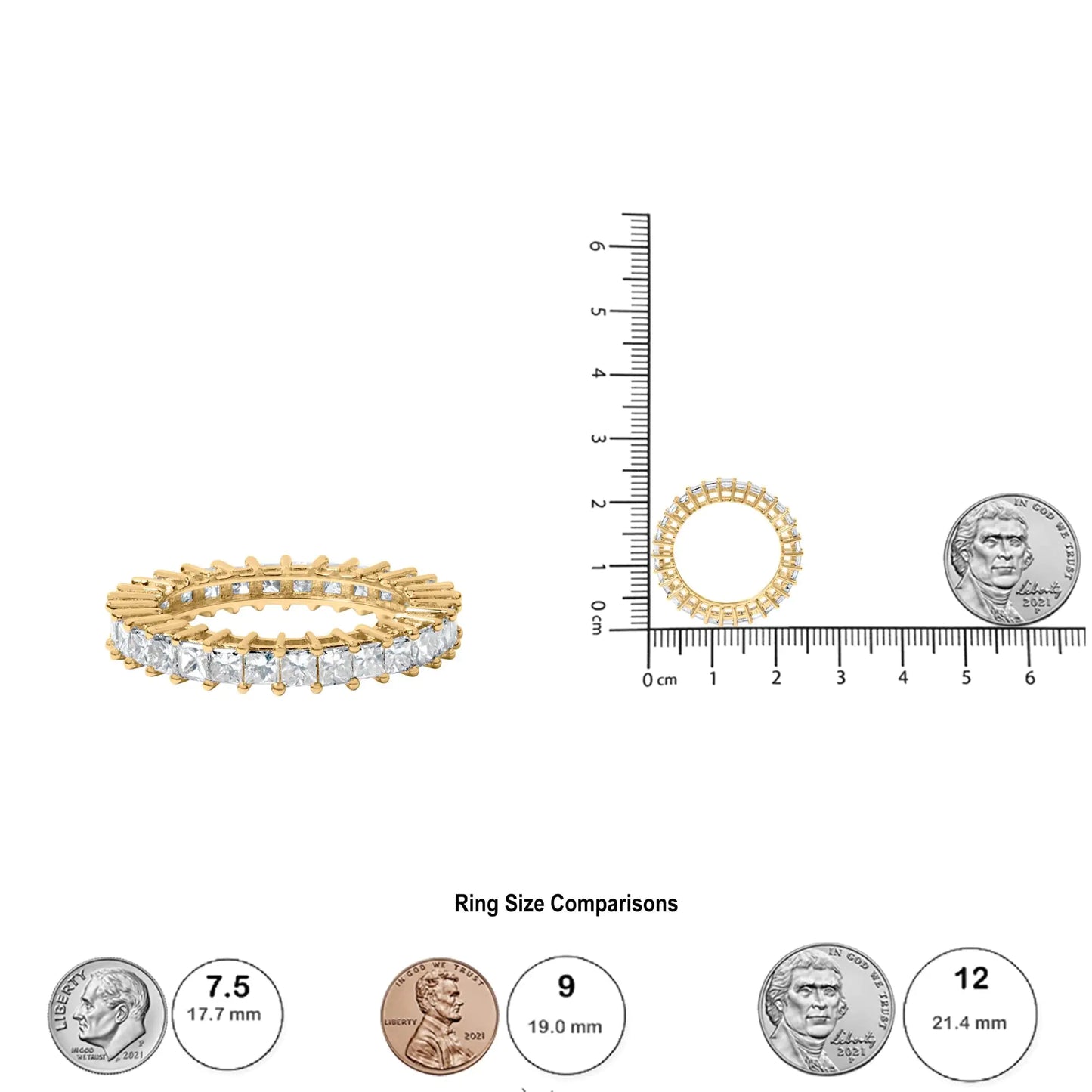 14K Yellow Gold Princess-Cut Diamond Eternity Ring