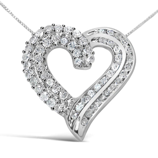 Sterling Silver Diamond Heart Necklace