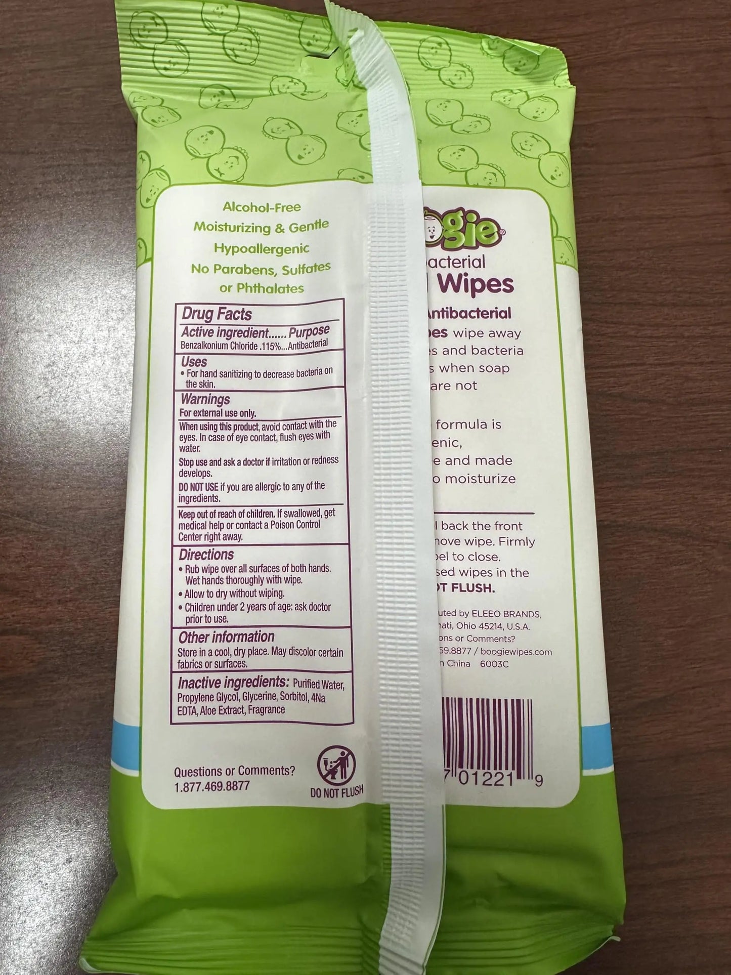 Boogie Hygienic Hand Wipes - Alcohol-Free, Aloe-Infused, 100 Pack